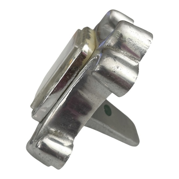 ASHLEIGH MANOR Pewter (or metal) Square Desk Clock - Silver - 4"x4" - Works! - Picture 4 of 8